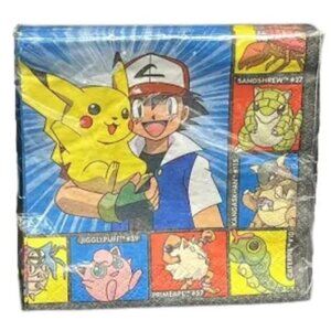 Pokémon VINTAGE 90s Beverage Napkins - 16 Count(New in Package)